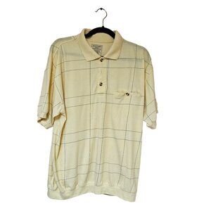 David Taylor Mens Checked Polo Shirt L Short Sleeve Cotton Polyester Blend